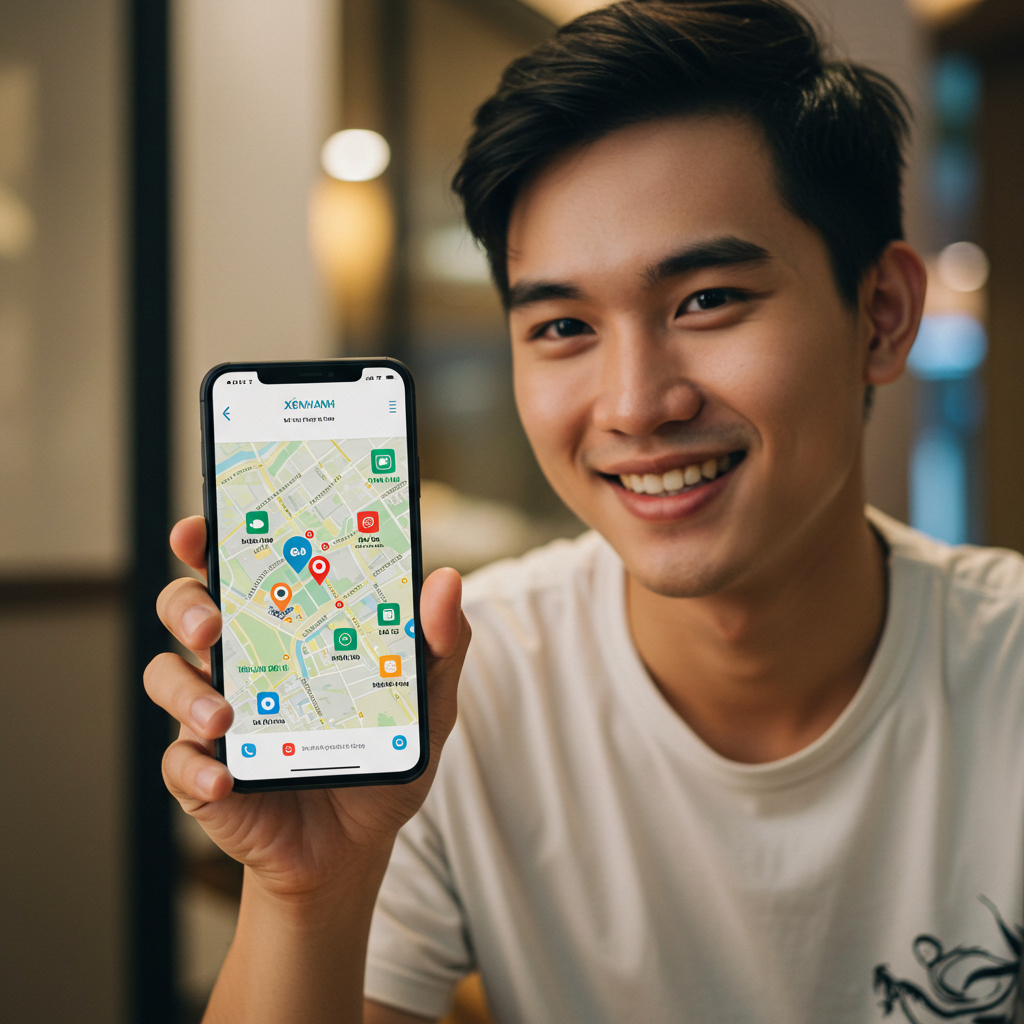 APP "Xenhanh" Tích hợp 3 app XANHSM- GRAB- BE 2 Tích hợp 3 ứng dụng XANHSM, GRAB, BE: